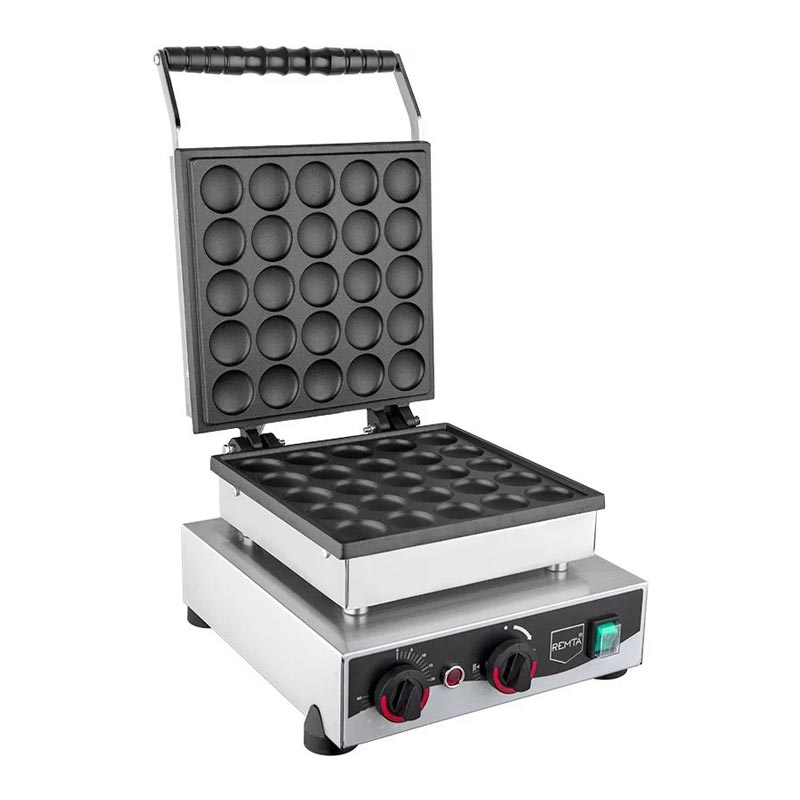 Remta W22 Yuvarlak Kapaklı Bubble Waffle Makinesi, 25'li, Elektrikli